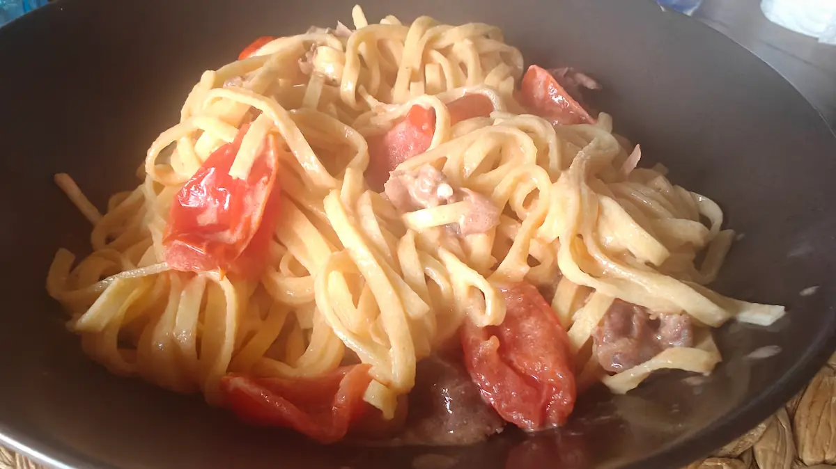 pasta con pomodorini menù del sabato