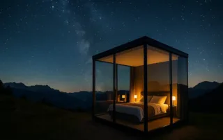 glass cube dormire sotto le stelle