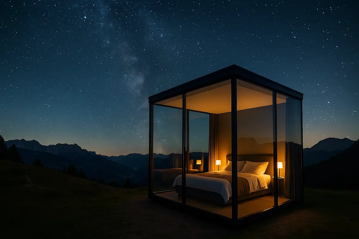 glass cube dormire sotto le stelle